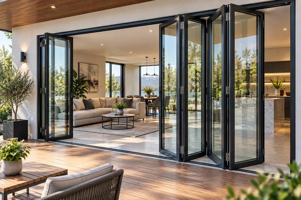 Folding Glass Doors Cost UAE | Bifold Price Guide | Doorman System